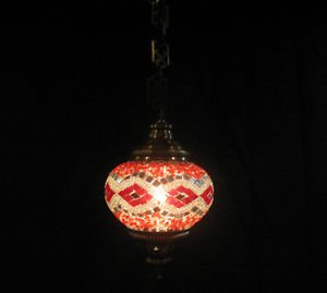 Red mosaic hanging lamp türkische lampen moroccan lantern lampe mosaique e 193