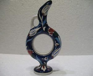 Turkish ceramic Handmade tile vase decorative art Ceramic vase hand painted v 8