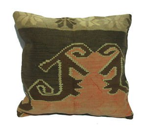 Antique Decorative Couch Throw Pillow Turkish Kilim Rustic Cushion 24'' (y035)