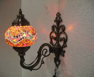 Orange mosaic glass sconce lamp wall light lampe mosaique electric candle 12