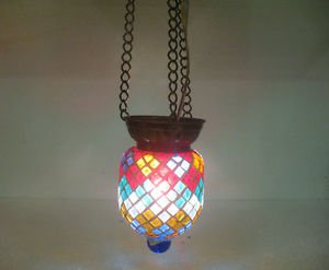 Moroccan lantern mosaic hanging lamp glass chandelier light lampen candle n 094