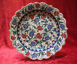 H.made lead free Ottoman iznik plate wall hanging collectible turkish ceramic 3