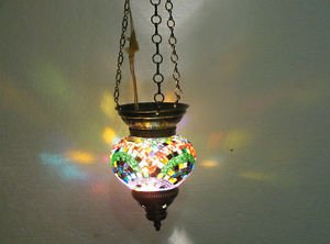 Moroccan lantern mosaic hanging lamp glass chandelier light lampen candle h 066