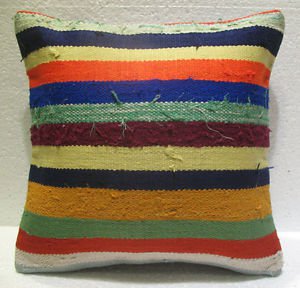 Antique Decorative Couch Throw Pillow Turkish Kilim Rustic Cushion 16.4'' n 25