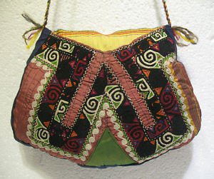 Wine red emroidery fine suzani purse antique Turkish bag vintage purse c 032