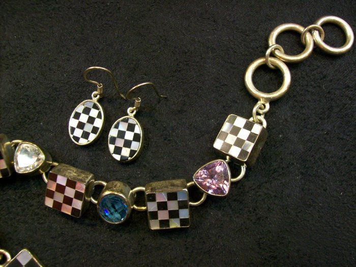 Checkered Earrings by Charles Albert