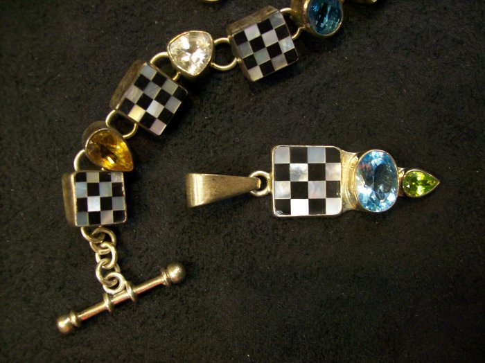 Checkered Pendant by Charles Albert