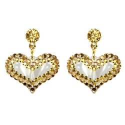 BRAND NEW TARINA TARANTINO CRYSTAL AND LUCITE HEART EARRINGS **FREE US SHIPPING**