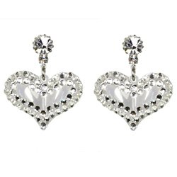 BRAND NEW CRYSTAL AND LUCITE HEART EARRINGS **FREE US SHIPPING**