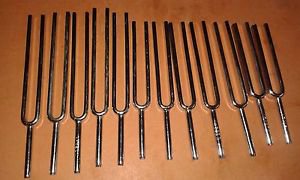 Tuning Fork Set of 13 - Chromatic Heavy with Long Handles Velvet Box Pack