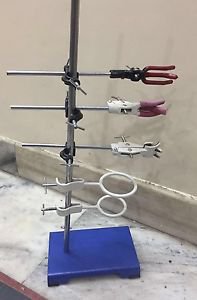 Lab Stand 6" X 4" Size 3 Clamps 3 Boss Head 2 Retort Ring