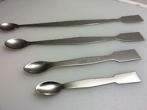 Lab Stainless Steel Spatula spoon 4 Set 5" 6" 8" 10" USA SHIPPING