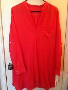 NWT DKNY Red/Orange Blouse Size M