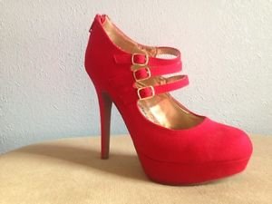 NWB Material Girl Red High Heels Stilettos Size 8