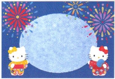 Japan Sanrio Hello Kitty Summer Firework Postcard
