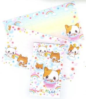 Japan San-x Rainbow Kitten with Bubbles Memosets