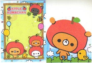 Japan Kamio Apple Kuma Chan Memos