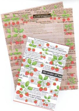 Japan Strawberry Newspaper Lettersets
