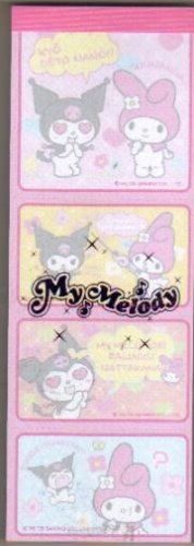 Japan Sanrio My Melody & Kuromi 4 in 1 memopad kawaii