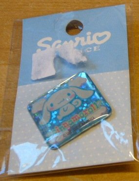 Japan Sanrio Baby Cinnamoroll Sparkly Pin (Square) Kawaii