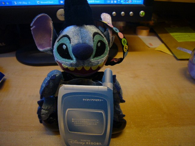 Japan Disney Stitch Fold Handphone Strap Plush Kawaii