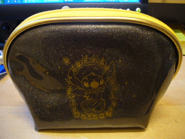 Japan Disney Stitch Sparkly Cosmestic / Pencil Bag Kawaii