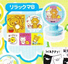 Japan San-x Rilakkuma Self-inked Stamp (Blue) w/ Stickers KAWAII