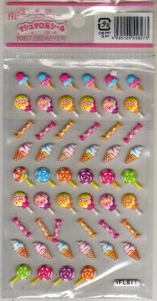 Japan Candy & Ice-cream Sponge Sticker KAWAII