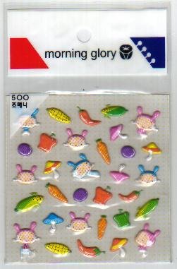 Korea Morning Glory Vegetable Sponge Sticker KAWAII