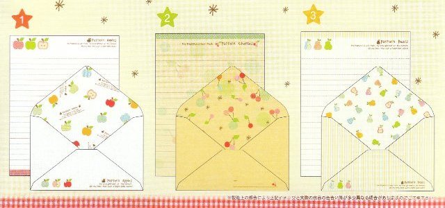 JAPAN Cru-x Pattern Apples Lettersets Kawaii