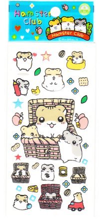 Japan Hamster Club Hamster w/ Basket Sticker KAWAII