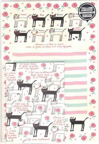 Korea Kitten w/ Flower Lettersets KAWAII