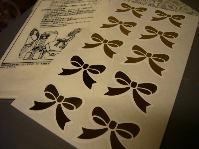 Japan Golden Ribbon Gift Stickers KAWAII