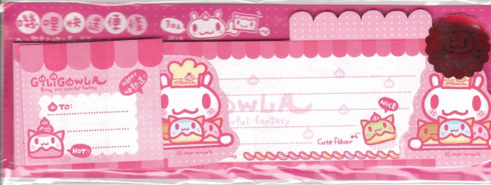 Taiwan Giligowla Rabbit Cook Long Memopad KAWAII (Pink)