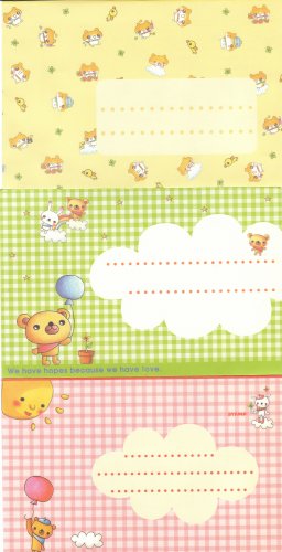 Japan Hamster & Bear Envelopes (3 pcs) KAWAII