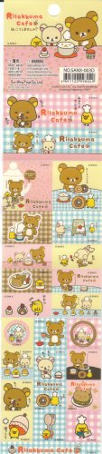 Japan San-x Rilakkuma Cafe Long Sticker KAWAII