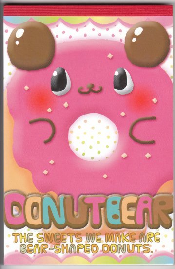 JAPAN Donut Bear Notepad (large memo pad) KAWAII