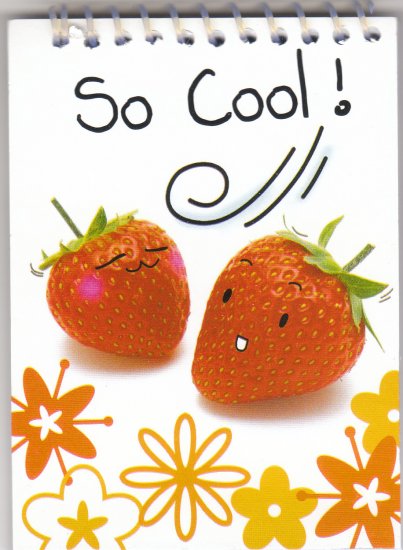 Strawberry "So Cool!" Small Notebook Kawaii