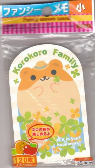 JAPAN Hamster & Frog Die Cut Memopad KAWAII