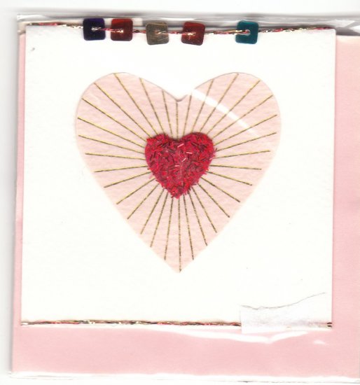 Taiwan Glittery Heart Notecard KAWAII