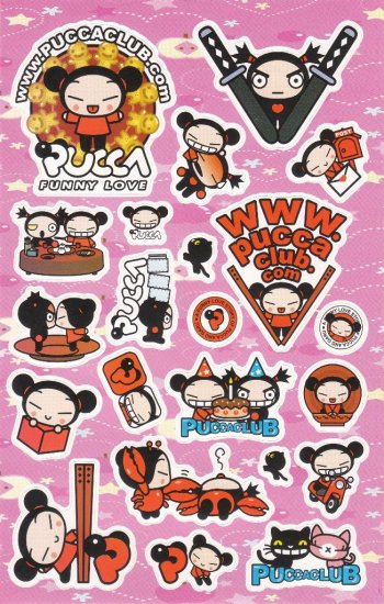 Korea Pucca Love Big Sticker Sheet KAWAII (Pink)