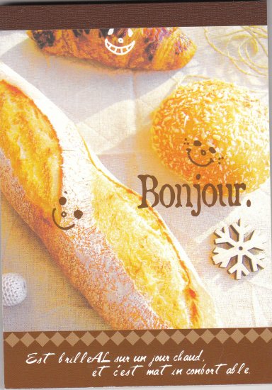 JAPAN Bonjour Happy Bread Notepad (large memo pad) KAWAII