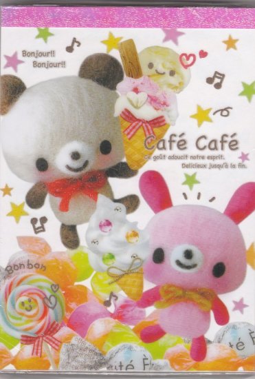 JAPAN Kamio Panda Rabbit Cafe Notepad (large memo pad) Kawaii