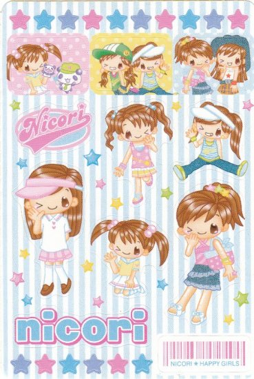 Japan Q-Lia Nicori Happy Girl Fashion Sticker KAWAII (F)