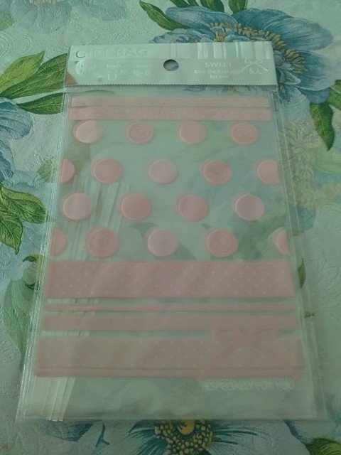Taiwan Pink Polka Dots Gift Bags w/ Strap KAWAII