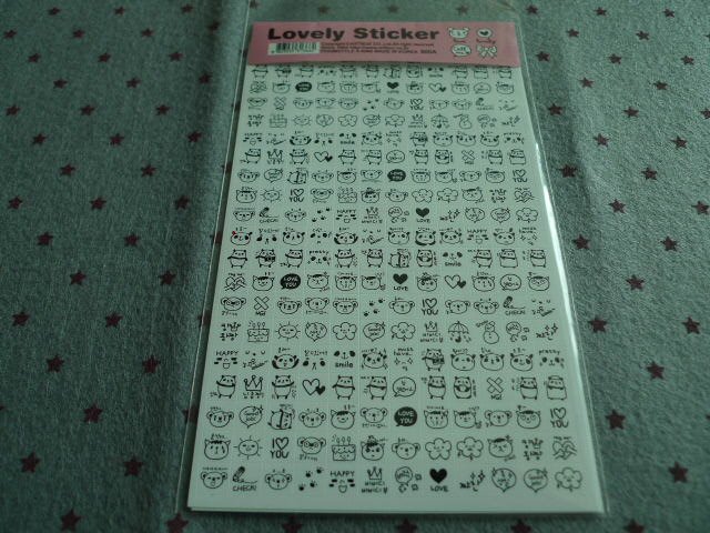 Korea Panda Schedule Sticker (2 sheets set) KAWAII (B)