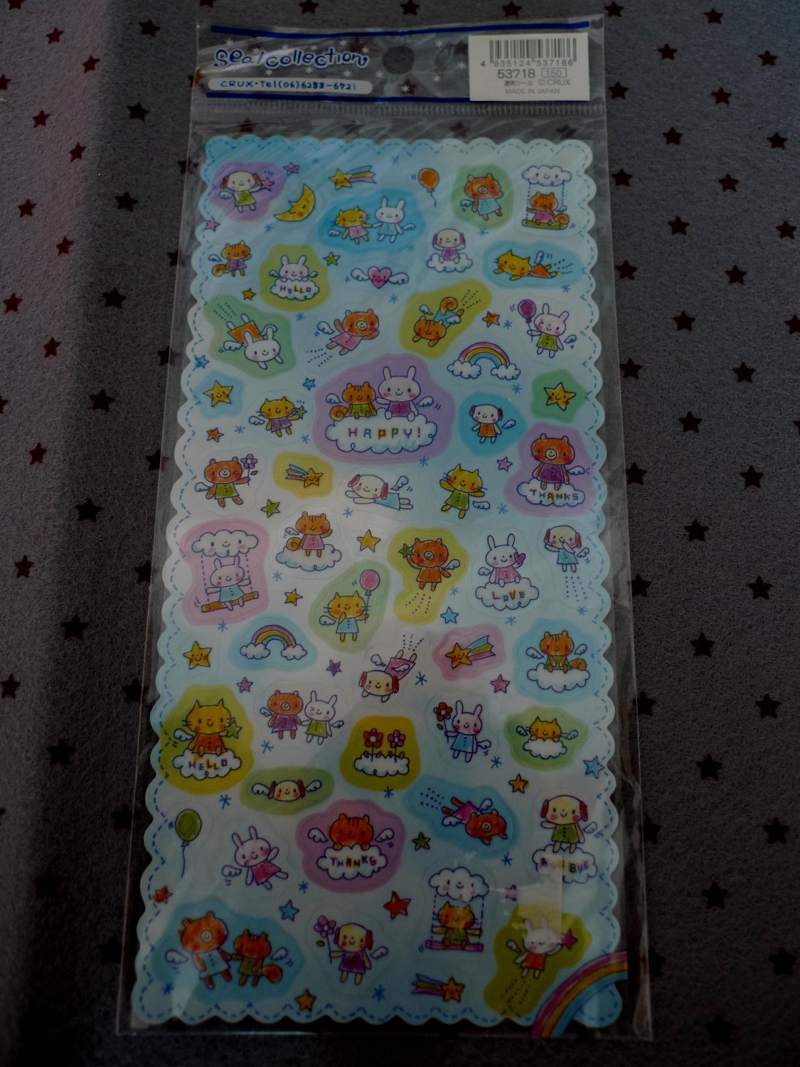 Japan Cru-x Animal Angel Colour Transparency Sticker KAWAII