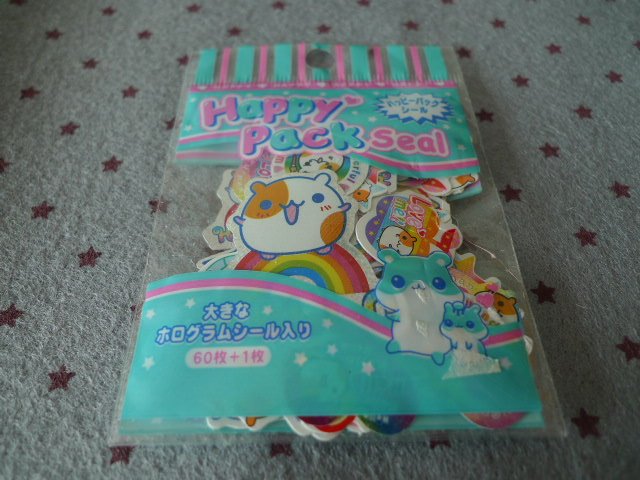 Japan Hamster Happy Pack Sack Stickers KAWAII