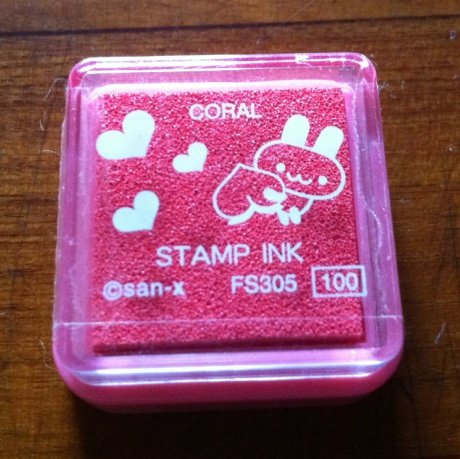Japan San-x Rabbit Small Stamp Pad (Coral colour) KAWAII