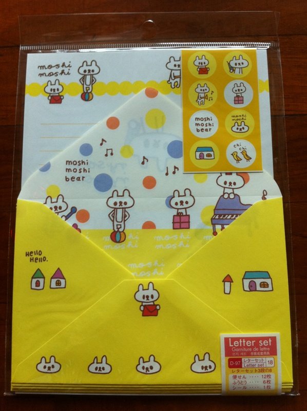 JAPAN Moshi Moshi Bear Lettersets Pack KAWAII